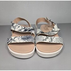 Circus by Sam Edelman Nadine Snake Print Black/White Platform Sandals Women 7.5M